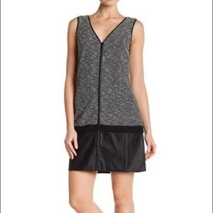 Tart corin faux leather zip sleeveless dress small